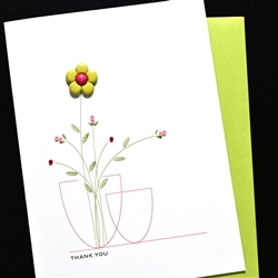Thank You  " Green Flower "  TY191 Greeting Card
