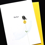 Thank You  " Bird On Yellow Flower "  TY196 Greeting Card