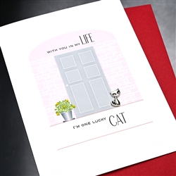 Valentine  " Lucky Cat "  VT09 Greeting Card