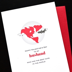 Valentine  " Husband / Jet Plane "  VT70 Greeting Card