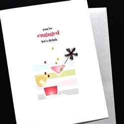 Wedding / Engagement " Let's Drink "  WD109 Greeting Card
