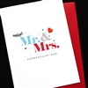 Wedding  " Red Heart & Jet Plane "  WD114 Greeting Card