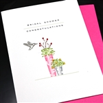 Wedding  " Bridal Shower / Hummingbird "  WD90 Greeting Card