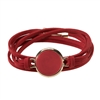 Crimson Enamel Disk Bracelet