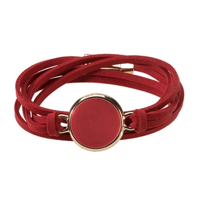 Crimson Enamel Disk Bracelet