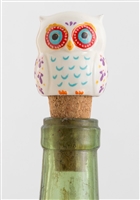 White Ceramic Owl Bottle Stopper by Natural Life