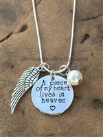 A Piece of My Heart Lives In Heaven Necklace
