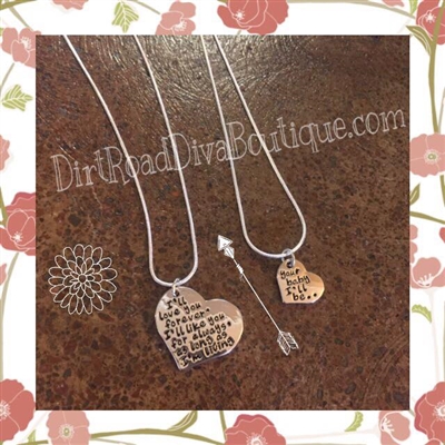 Mother / Daughter I'll Love You Forever Matching Necklace Set ~