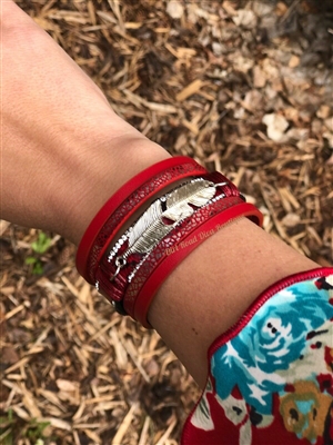 Pagosa Feather Bracelet in Red