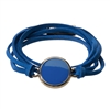 Royal Blue Enamel Disk Suede Bracelet