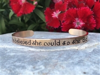 She Believed She Could So She Did Rose Gold Bracelet