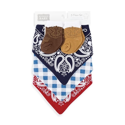 Western Bandana Bib and Socks Set by Hudson BabyÂ®