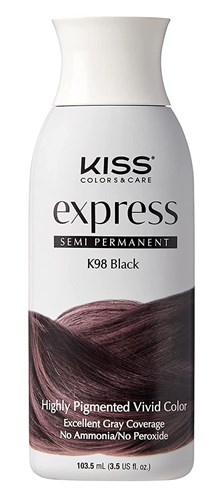 Kiss Express Color #K98 Semi- Permanent Black 3.5oz (04572)<br><br><br>Case Pack Info: 60 Units