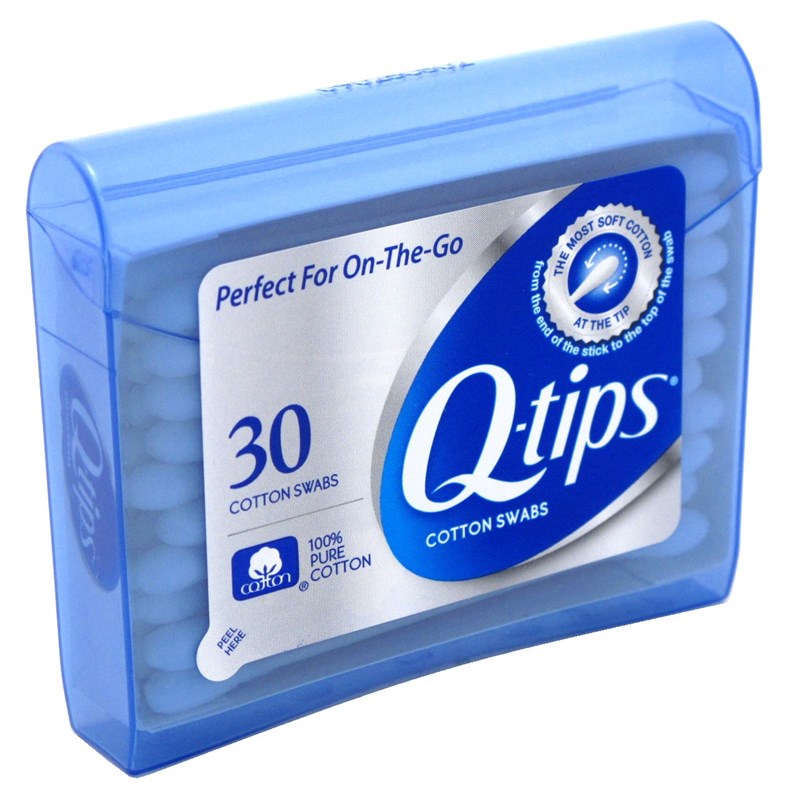 Q-tips Swabs Purse Pack 30 Each ( Pack of 3)