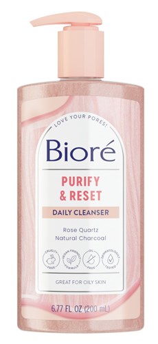 Biore Rose Quartz + Charcoal Cleanser Purify 6.77oz Pump (10326)<br><br><br>Case Pack Info: 12 Units