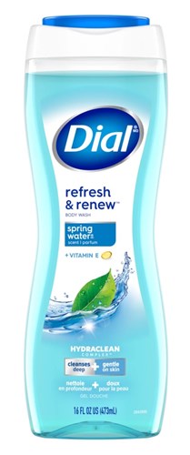 Dial Body Wash Spring Water 16oz Refresh & Renew+Vitamin-E (10495)<br><br><br>Case Pack Info: 6 Units