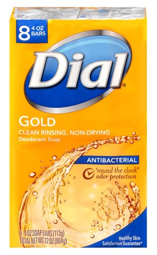 Dial Bar Soap Gold 4oz 8 Count Advanced Clean Antibacterial (10507)<br><br><br>Case Pack Info: 4 Units