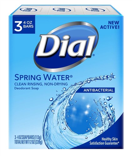 Dial Bar Soap Spring Water 4oz 3 Count (10511)<br><br><br>Case Pack Info: 12 Units