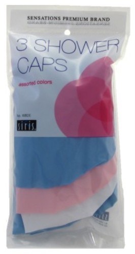 Siris 3 Shower Caps Assorted Colors (10623)<br><br><span style="color:#FF0101"><b>12 or More=Unit Price $1.75</b></span style><br>Case Pack Info: 108 Units