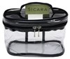 Sicara Clear Cosmetic Bag Oval Train Case (5.5X7.5X4) (10691)<br><br><span style="color:#FF0101"><b>12 or More=Unit Price $4.80</b></span style><br>Case Pack Info: 24 Units