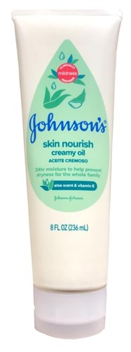 Johnsons Skin Nourish Creamy Oil Aloe Scent & Vitamin-E 8oz (10711)<br><br><br>Case Pack Info: 24 Units