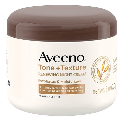 Aveeno Tone + Texture Renewing Night Cream 8oz Jar (10758)<br><br><br>Case Pack Info: 12 Units