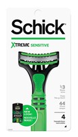 Schick Mens Xtreme3 Razor Sensitive Disposable 4 Count (10864)<br><br><br>Case Pack Info: 12 Units