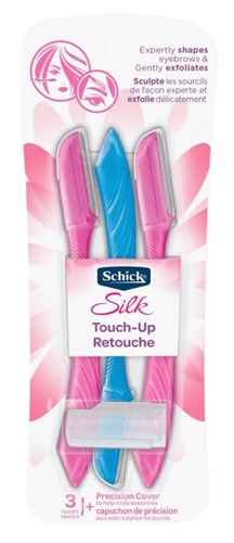 Schick Womens Silk Touch-Up Eyebrow Razor 3 Count (10877)<br><br><br>Case Pack Info: 48 Units