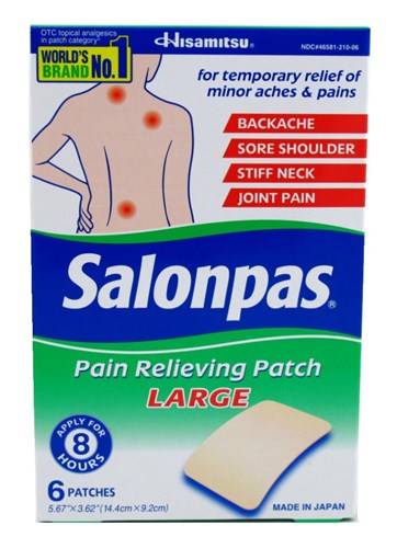 Salonpas Pain Relieving Patch Large 6 Count (10883)<br><br><br>Case Pack Info: 72 Units