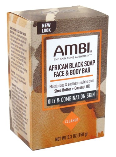 Ambi Face & Body Bar African Black Soap Oily/Combo 5.3oz (10908)<br><br><br>Case Pack Info: 24 Units