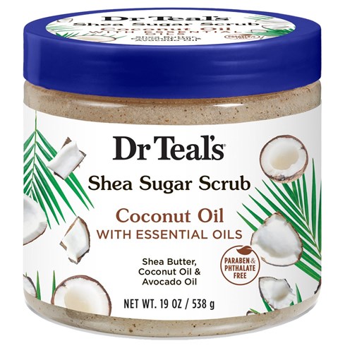 Dr Teals Shea Sugar Scrub Coconut Oil 19oz Jar (10991)<br><br><br>Case Pack Info: 12 Units