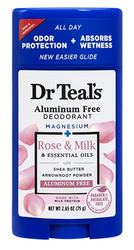 Dr Teals Deodorant Rose & Milk 2.65oz Aluminum-Free (10998)<br><br><br>Case Pack Info: 24 Units