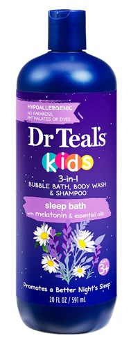 Dr Teals Kids 3-In-1 Shampoo/ Bath/Body Wash Sleep Bath 20oz (11013)<br><br><br>Case Pack Info: 12 Units