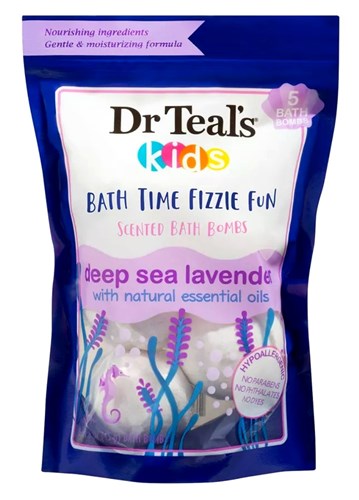 Dr Teals Kids Bath Bombs 5 Ct Scented Deep Sea Lavender(3 Pieces) (11016)<br><br><br>Case Pack Info: 4 Units