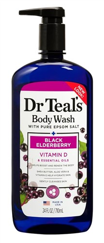 Dr Teals Body Wash Black Elderberry With Vitamin-D 24oz (11035)<br><br><br>Case Pack Info: 4 Units