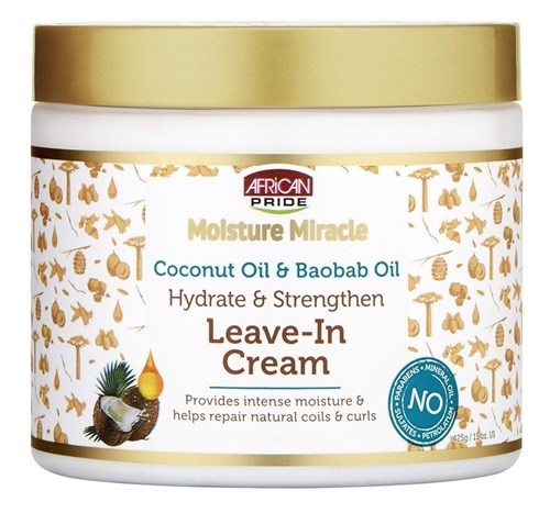 African Pride Leave-In Cream Coconut Oil & Baobab Oil 15oz (11522)<br><br><br>Case Pack Info: 6 Units