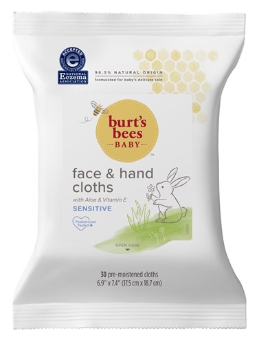 Burts Bees Baby Face & Hand Cloths Sensitive 30 Count(3 Pieces) (11723)<br><br><br>Case Pack Info: 4 Units