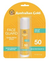 Australian Gold Spf#50 Face Guard Stick 0.5oz (12185)<br><br><span style="color:#FF0101"><b>12 or More=Unit Price $5.41</b></span style><br>Case Pack Info: 144 Units