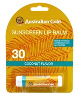 Australian Gold Spf#30 Lip Balm Sunscreen Coconut 0.15oz (12211)<br><br><span style="color:#FF0101"><b>12 or More=Unit Price $2.00</b></span style><br>Case Pack Info: 288 Units