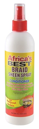 Africas Best Braid Sheen Spray With Conditioner 12oz (12348)<br><br><br>Case Pack Info: 12 Units