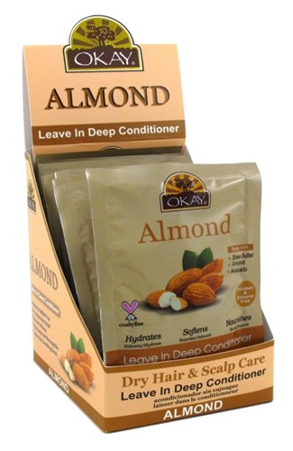 Okay Leave-In Deep Cond Pks Almond Dry Hair & Scalp (12 Pieces) (12376)<br><br><br>Case Pack Info: 6 Units