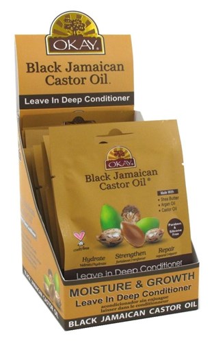 Okay Leave-In Deep Cond Pks Jam. Black Castor Oil (12 Pieces) (12379)<br><br><br>Case Pack Info: 6 Units