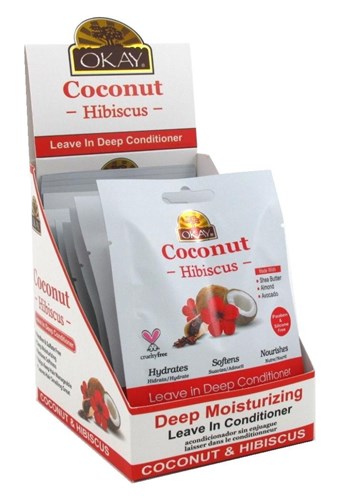 Okay Leave-In Deep Cond Pks Coconut & Hibiscus (12 Pieces) (12382)<br><br><br>Case Pack Info: 6 Units