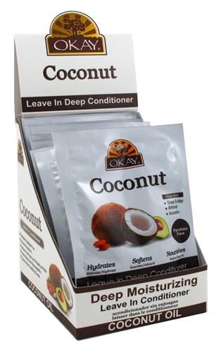 Okay Leave-In Deep Cond Pks Coconut Oil (12 Pieces) (12383)<br><br><br>Case Pack Info: 6 Units