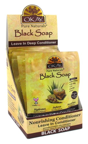 Okay Leave-In Deep Cond Pks Black Soap (12 Pieces) (12392)<br><br><br>Case Pack Info: 6 Units