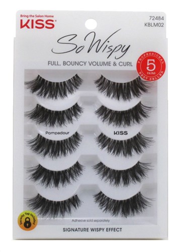 Kiss So Wispy Pompadour Lashes 5 Pairs (12983)<br><br><span style="color:#FF0101"><b>12 or More=Unit Price $7.22</b></span style><br>Case Pack Info: 36 Units