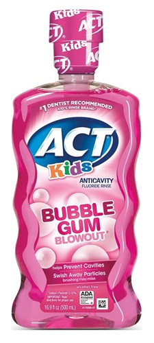 Act Kids Fluoride Rinse Bubble Gum Blowout 16.9oz (12997)<br><br><br>Case Pack Info: 24 Units