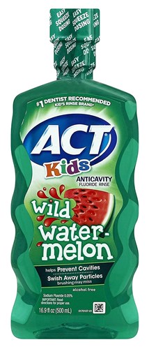 Act Kids Fluoride Rinse Wild Watermelon 16.9oz (13000)<br><br><br>Case Pack Info: 24 Units