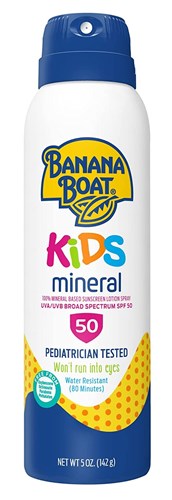 Banana Boat Spf#50 Kids 100% Mineral Lotion Spray 5oz (13058)<br><br><span style="color:#FF0101"><b>12 or More=Unit Price $10.22</b></span style><br>Case Pack Info: 12 Units