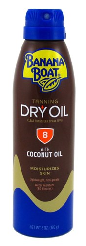 Banana Boat Spf#8 Dry Oil Spray With Coconut Oil 6oz (13235)<br> <span style="color:#FF0101">(ON SPECIAL 18% OFF)</span style><br><span style="color:#FF0101"><b>3 or More=Special Unit Price $8.09</b></span style><br>Case Pack Info: 12 Units